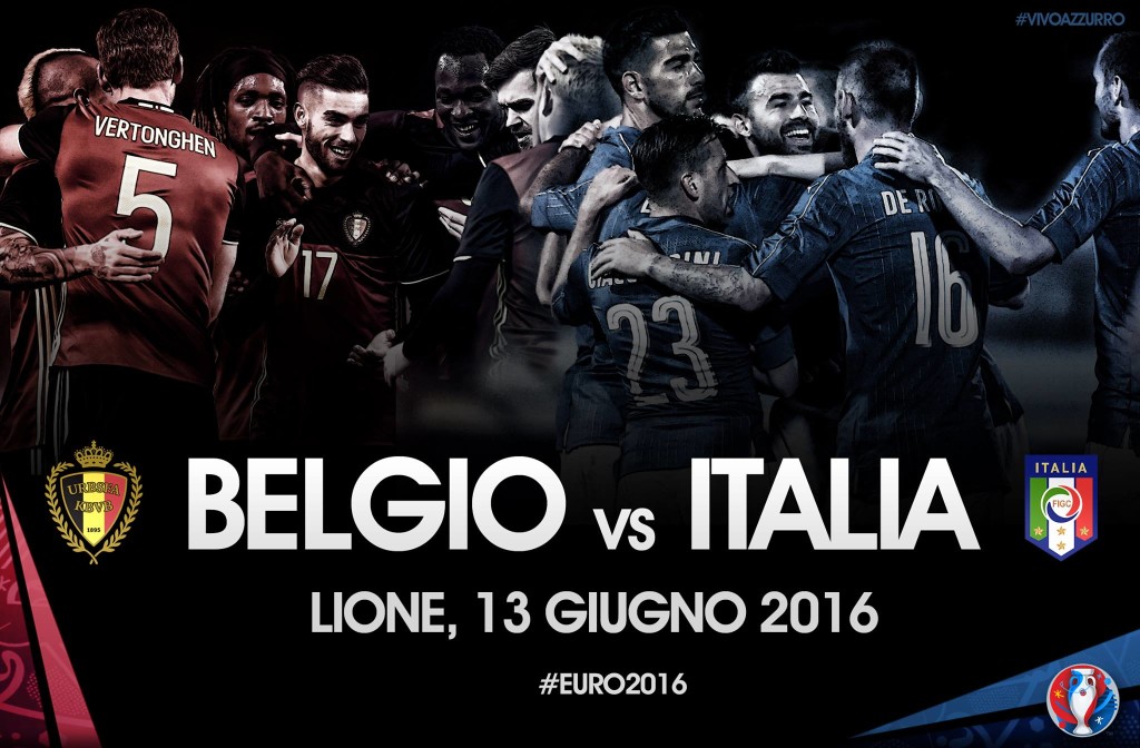 Domani, lunedì 13 giugno si giocherà Italia-Belgio, il match che vedrà l’esordio della Nazionale italiana del ct Antonio Conte agli Europei di calcio 2016 in corso in Francia dal 10 giugno al 10 luglio.