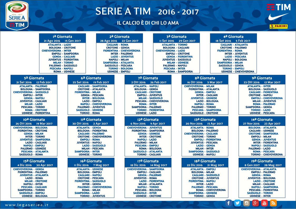 Serie A, è subito JuveFiorentina. Ecco tutte le partite ed il