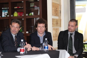 Il Presidente "Commissione Sanità e Politiche Sociali" in Regione Lombardia, Fabio Rizzi, il segretario provinciale della Lega Nord, Matteo Bianchi, e il vicesindaco di Luino, Alessandro Casali