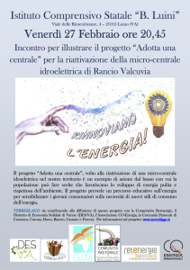 La locandina di "Adotta una centrale" 
