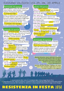 Il programma completo di "Resistenza in Festa"