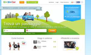 La home del sito blablacar.it