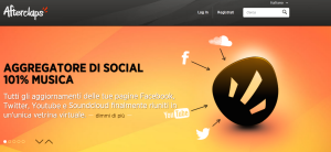 La home page dell'aggregatore musicale di Social Network, Afterclaps (afterclaps.com)