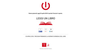 La home-page di Treccani per la "Giornata mondiale del libro"
