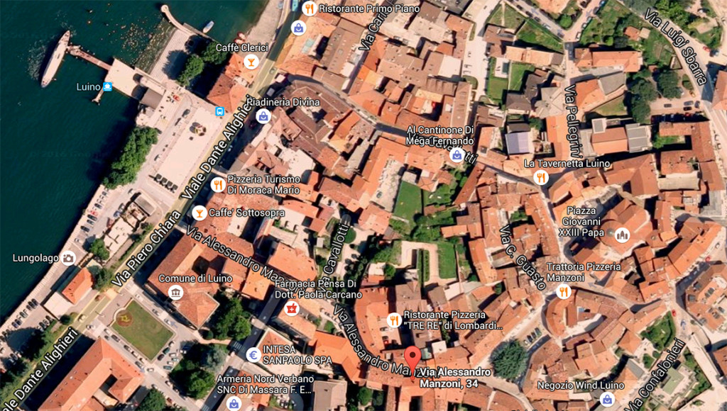 Centro Storico di Luino, modifiche alla viabilità il 14 ed il 15 luglio in via Manzoni (google.maps.com)
