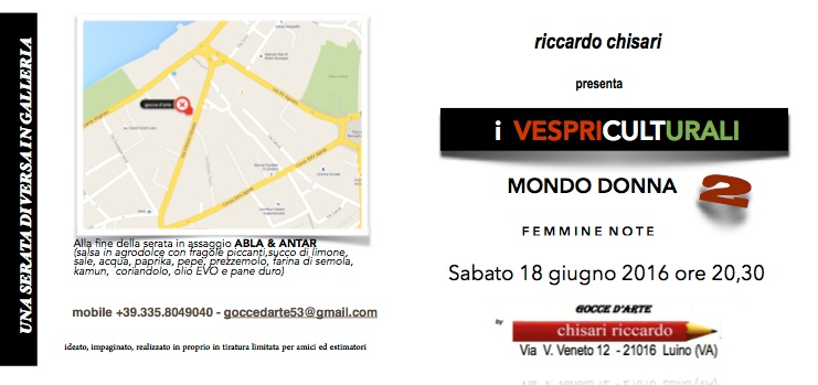 "Gocce d'Arte" Luino: questa sera un incontro sul riscatto della donna nella società, tra musica e letteratura