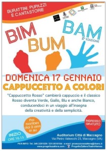 Domenica a Maccagno la rassegna teatrale "Bim Bum Bam" con "Cappuccetto a colori"