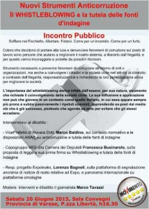 Varese, il 20 giugno incontro pubblico: "Anticorruzione e nuovi strumenti per la tutela e l'anonimato delle fonti di indagine"