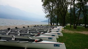 Primi chilometri per i partecipanti al World Rowing Tour sul lago Maggiore