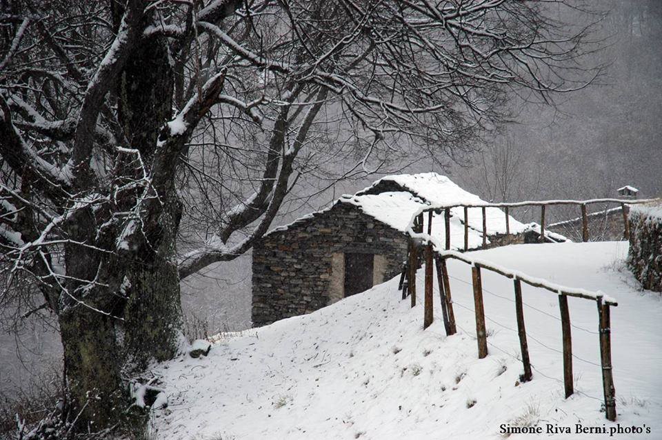 Ecco la neve caduta in Forcora oggi nelle foto di Simone Riva Berni