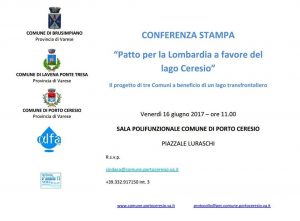 Venerdì la conferenza stampa "Patto per la Lombardia a favore del lago Ceresio"