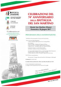 Domenica le celebrazioni del 74° anniversario della Battaglia di San Martino