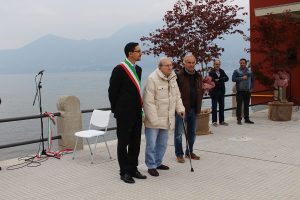 In foto Giorgio Garagnani insieme ai due sindaci Fazio e Prato, durante l'inaugurazione della Colonia elioterapica nell'ottobre 2015.