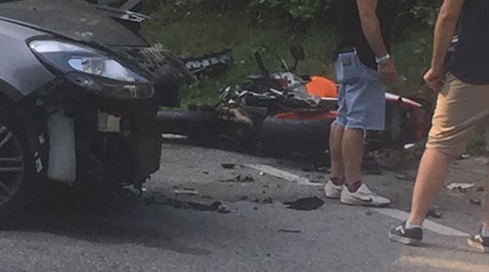Incidente auto-moto a Ghirla, motociclista in codice giallo in Pronto Soccorso