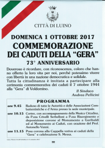 Da domenica si celebra il 73esimo anniversario dell'eccidio della Gera di Voldomino