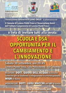 Scuola e DSA: opportunità per il cambiamento e l’innovazione, se ne parla a Lavena Ponte Tresa
