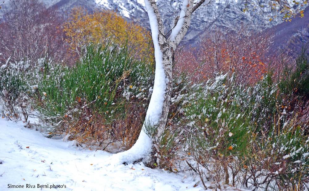 La prima neve colora le montagne luinesi. Le suggestive foto di Simone Riva Berni