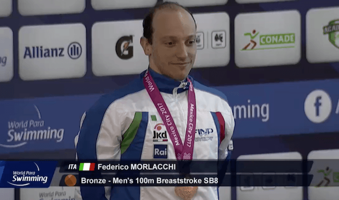 Mondiali di Nuoto Paralimpico, in Messico cinquina di Morlacchi: bronzo nei 100 rana SB8 Mondiali di Nuoto Paralimpico, in Messico cinquina di Morlacchi: bronzo nei 100 rana SB8