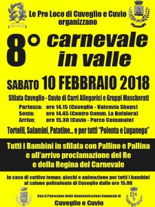 Da Cuveglio a Cuvio, aperte le iscrizioni di carri e gruppi per il "Carnevale in Valle"