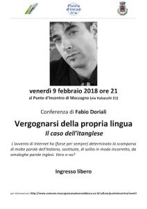 Maccagno, venerdì il professor Doriali affronterà il tema del dilemma tra italiano e inglese