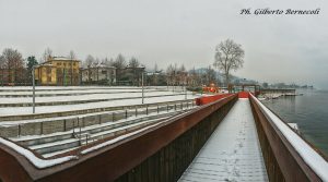 La neve imbianca il Parco a Lago di Luino, la foto è di Gilberto Bernecoli