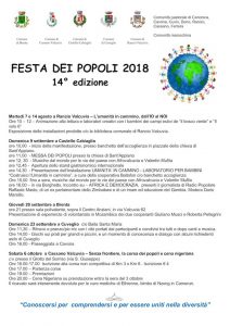 Domani a Castello Cabiaglio la "Festa dei Popoli", ecco il programma