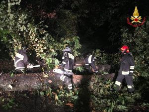 Maltempo, quasi cento interventi nella notte. Strade bloccate, danni e allagamenti