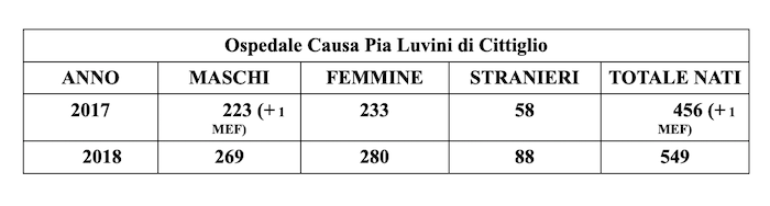 Crescono le nascite nel 2018 a Cittiglio, ecco gli ultimi nati dello scorso anno e del 2019