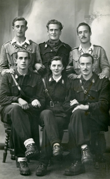 Da sinistra in alto: Beniamino Franchi (Gianni), il partigiano Maffioli di Voldomino, Danilo Filius.Sotto: Cottini di Luino, Ivonne Melegari e un maresciallo degli Alpini 