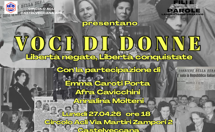 Castelveccana, incontro “Voci di donne” su diritti, storia e partecipazione civile