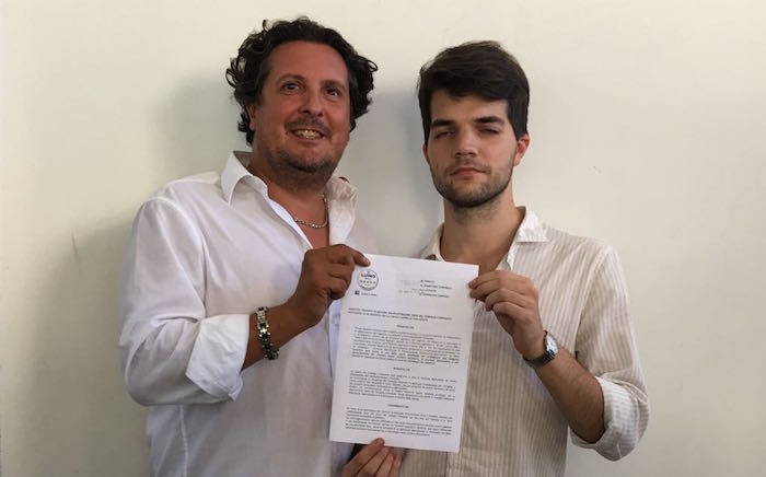Niccolò Invidia e Gianfranco Cipriano, attivisti di Luino del M5S, firmatari del documento