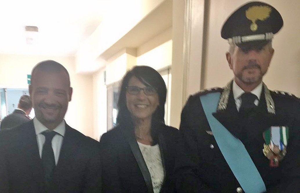 Il vicesindaco di Luino, Alessandro Casali, la Consigliera Regionale Francesca Brianza e il Capitano Francesco Spera