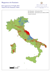 La mappatura dell'amianto presente in Italia