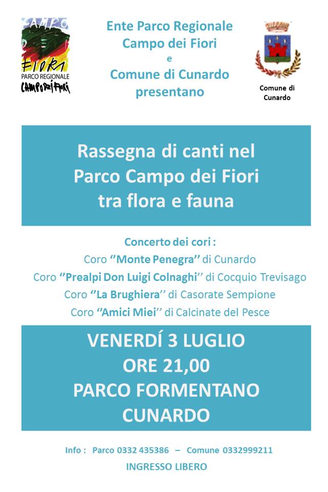 Rassegna di canti nel Parco Campo dei Fiori tra flora e fauna