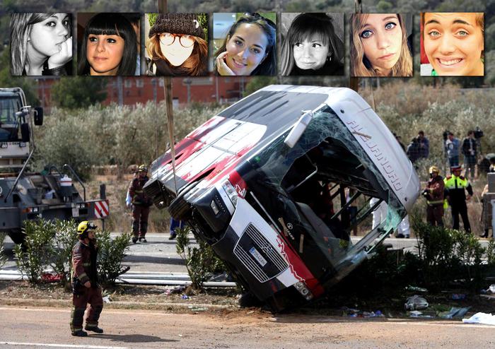 COMBO 7 VITTIME At least 14 Erasmus students die in a coach crash in Tarrago