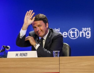 Renzi al Meeting di Comunione e Liberazione di Rimini (ANSA)