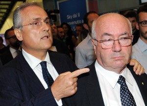 Il presidente della Lazio, Claudio Lotito, con Carlo Tavecchio, presidente FIGC (sscnapoli.it)