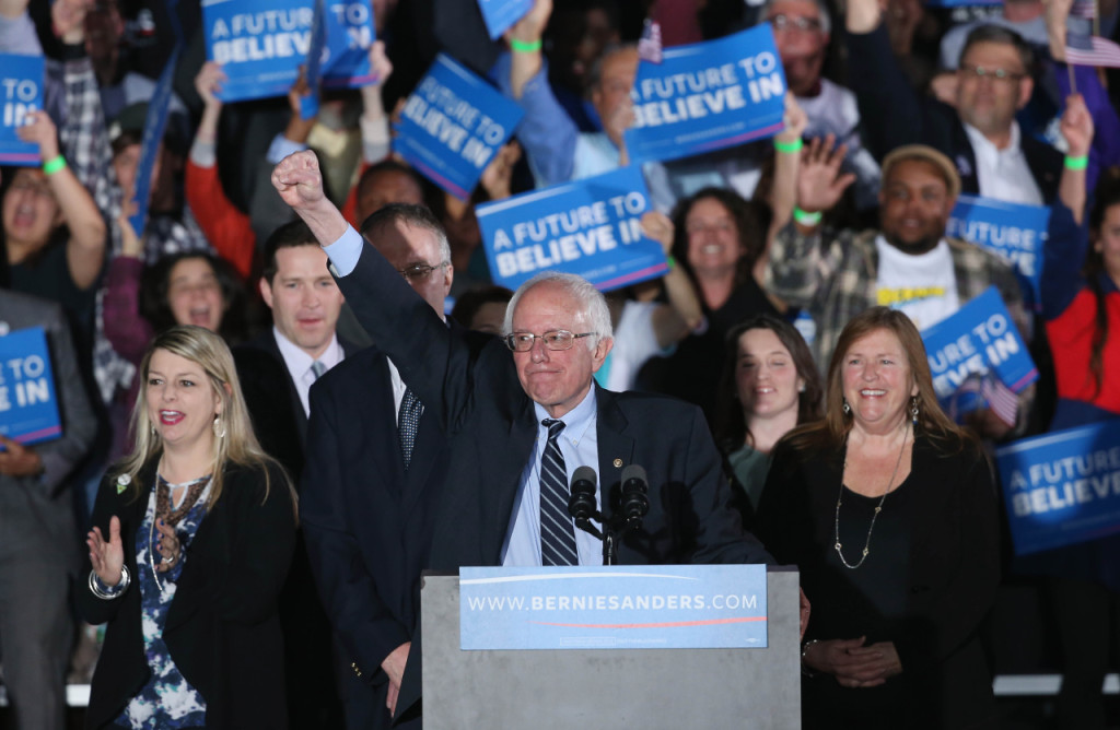 Democratic Presidential Candidate Bernie Sanders Holds NH Primary Night Gathering