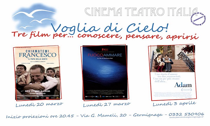 Germignaga, Cinema Teatro Italia: rassegna stampa con tre film per riflettere