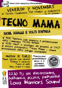 La locandina di "TECNO MAMA - suoni, assaggi e volti d'africa"
