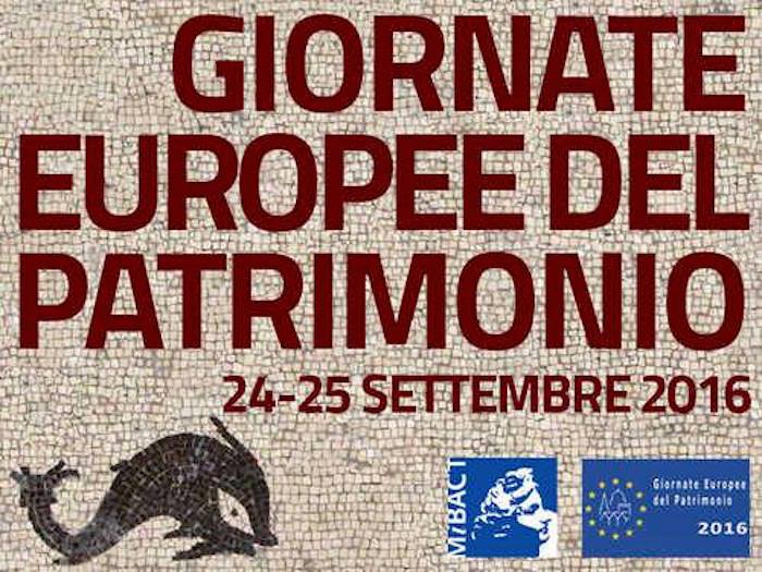 Il 24 e 25 settembre saranno le Giornate Europee del Patrimonio 2016