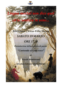 Luino, Biblioteca "Villa Hussy": sabato la presentazione della raccolta di poesie "Cantando ad una voce"