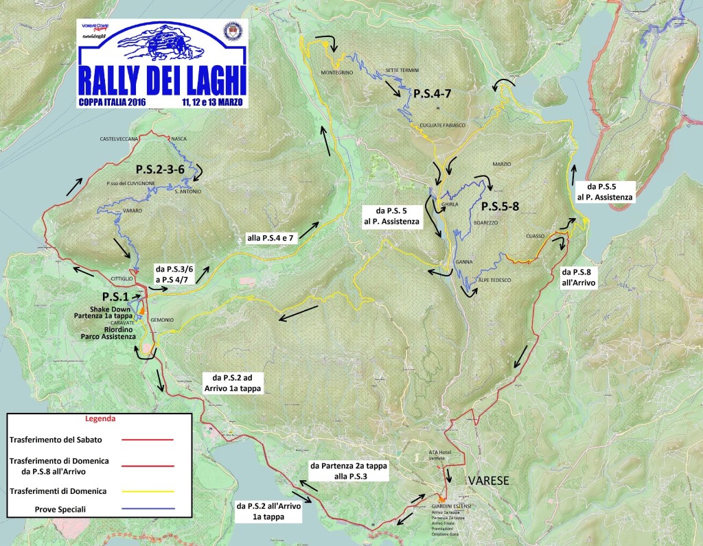 rid_Cartina 2016 completa - Giovedi si aprono le iscrizioni del Rally dei Laghi