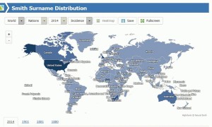 Mappa mondiale della diffusione dei cognomi, al via le sfide