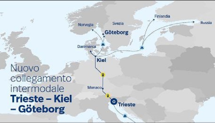 Porto di Trieste sulla linea Adriatico-Baltico. Domani partirà il primo treno